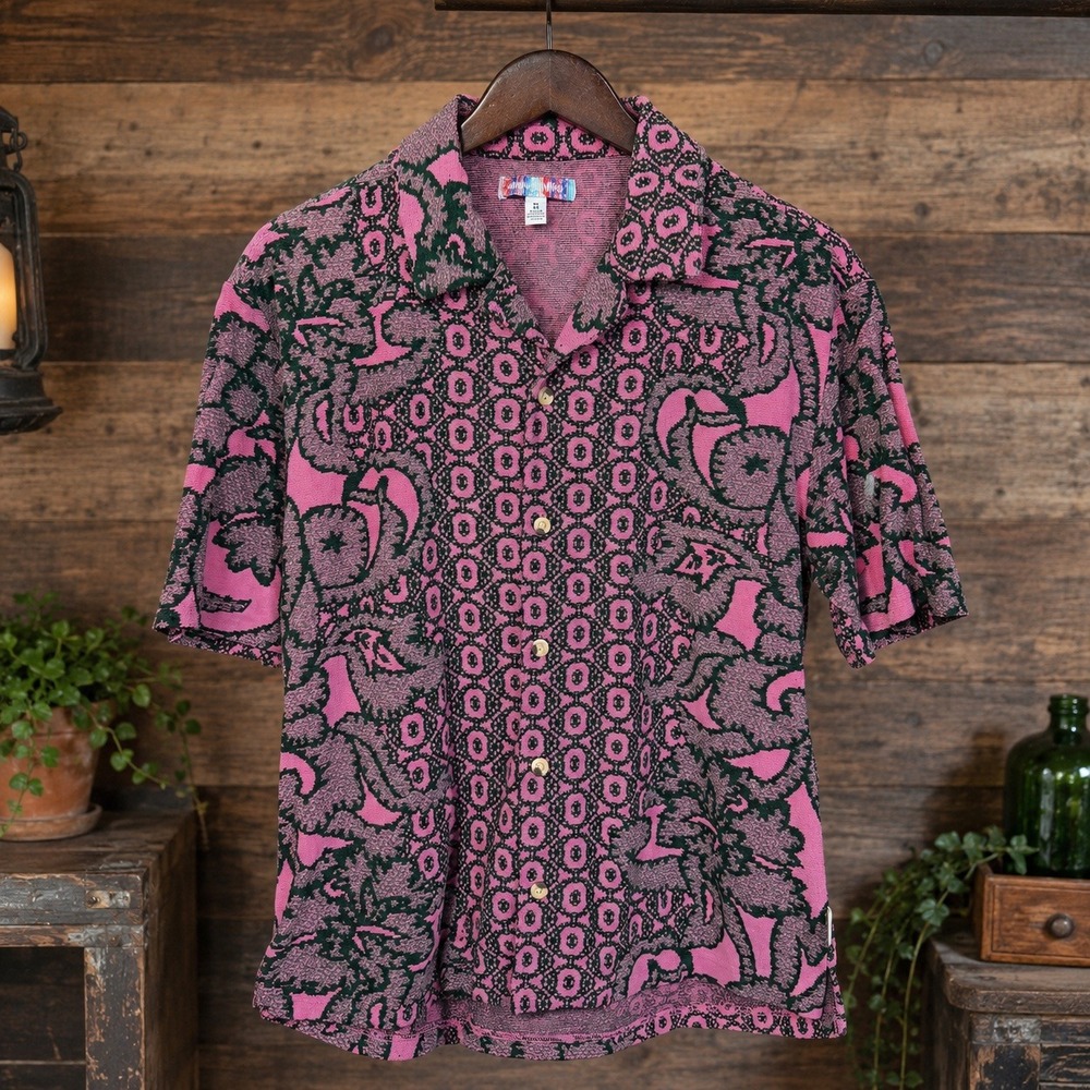 Y2K Urban Outfitters Mens Quinn Terry Textured Button up Medium